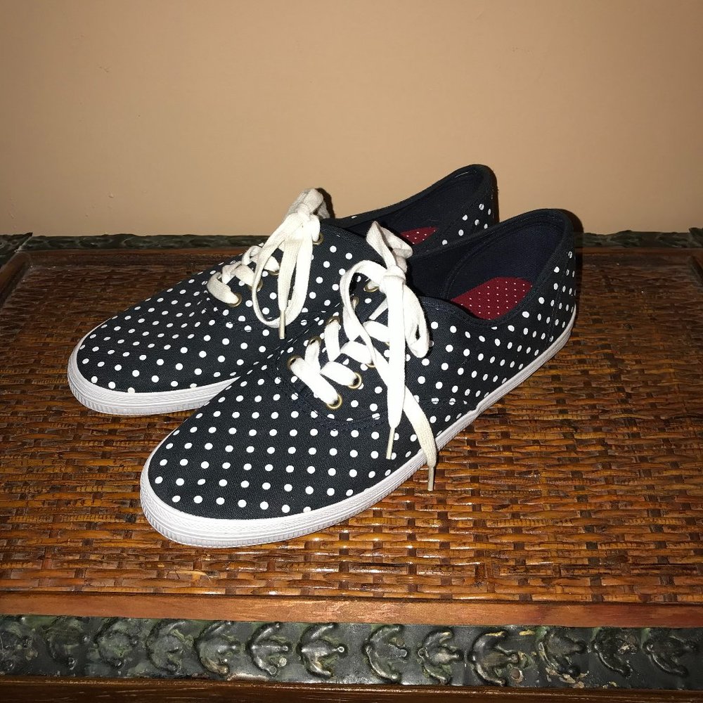 City Sneaks Blue & White Polka Dot Tennis Shoes